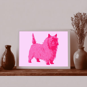 Modern Style Pink Cairn Terrier Poster