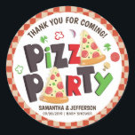 Modern Style Pizza Party Classic Round Sticker<br><div class="desc">Modern Style Pizza Party Sticker -  Mama Mia! Look no further as our pizza party classic round sticker is guaranteed to bring you “pizza mind”. Seriously,  this awesome sticker will tickle your taste buds. Delivered hot to your door. Don't miss out on this one it's a slice of heaven.</div>
