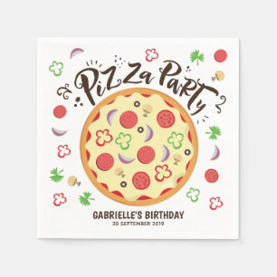 Modern Style Pizza Party Napkin