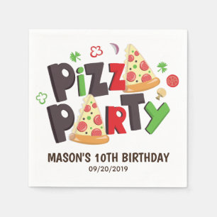 Modern Style Pizza Party Napkin