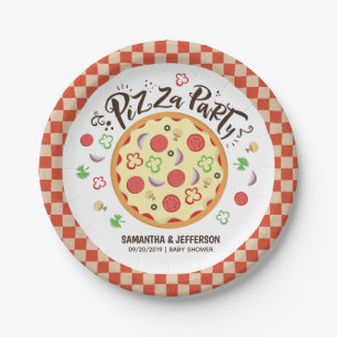 Modern Style Pizza Party Paper Plate