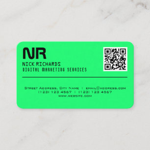 Modern style professional neon cover green business card