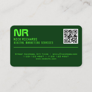 Modern style professional neon green contrast business card