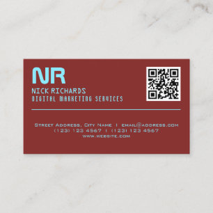 Modern style professional red sky blue business card