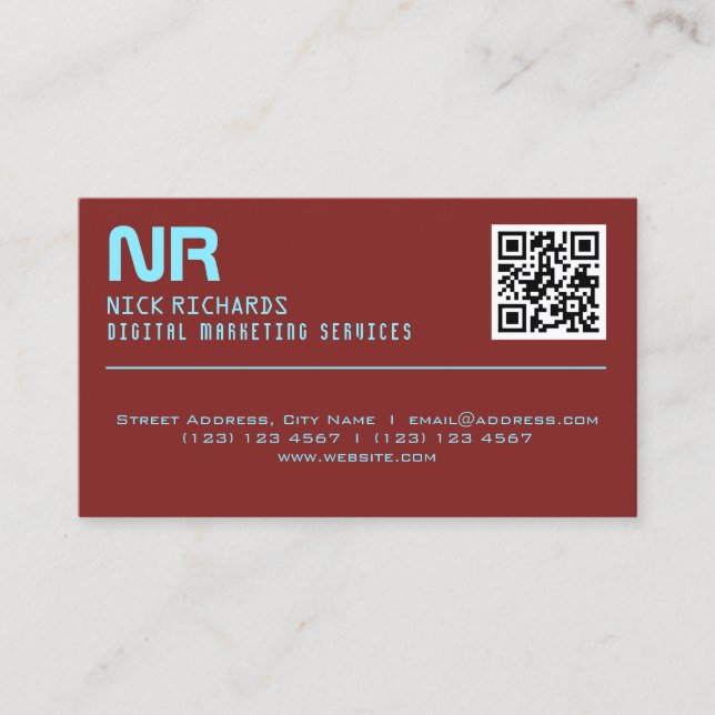 Modern style professional red sky blue business card (Front)