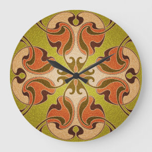 Modern Style Stained Glass Window Large Clock