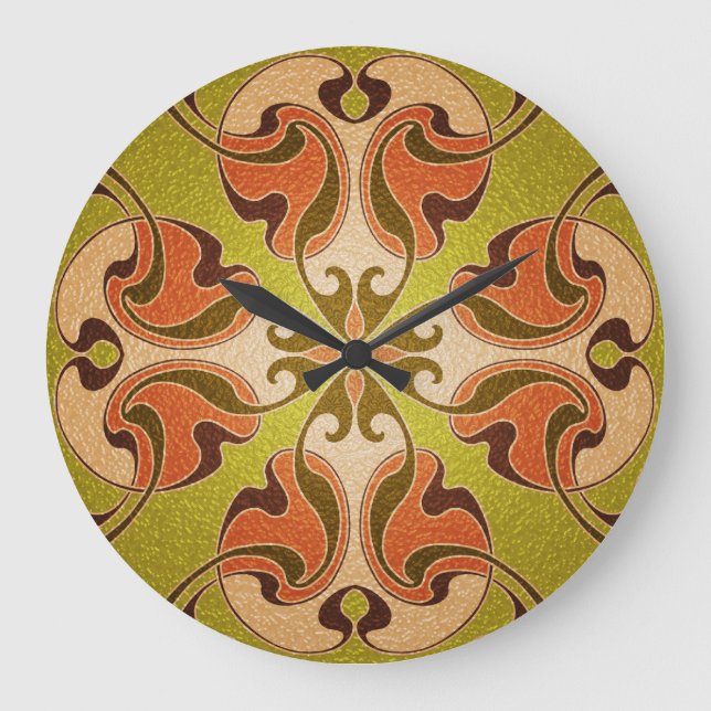 Modern Style Stained Glass Window Large Clock (Front)