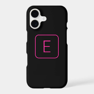 Modern Styled Initial Monogram   Pink & Black