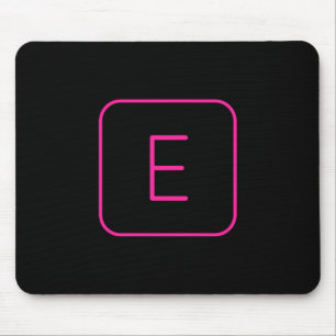 Modern Styled Initial Monogram   Pink & Black Mouse Pad