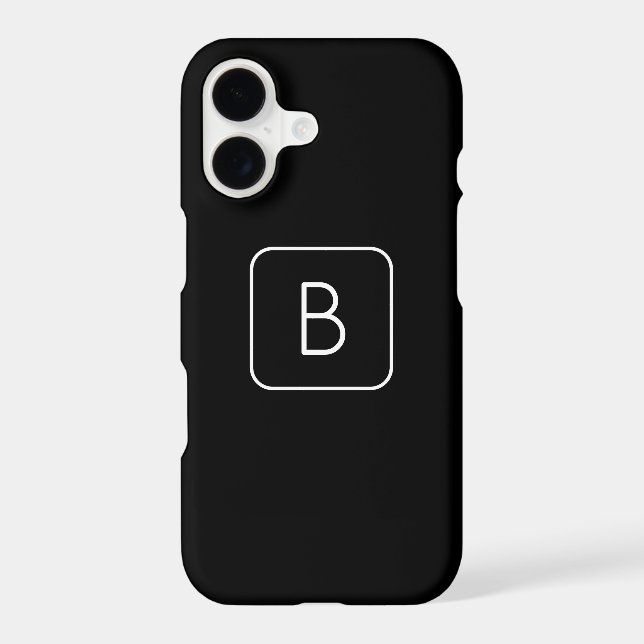 Modern Styled Initial Monogram | White & Black (Back)