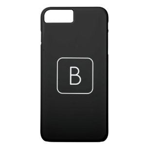 Modern Styled Initial Monogram   White & Black iPhone 8 Plus/7 Plus Case