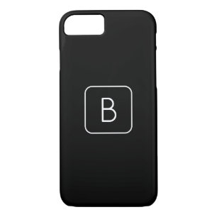 Modern Styled Initial Monogram   White & Black iPhone 8/7 Case