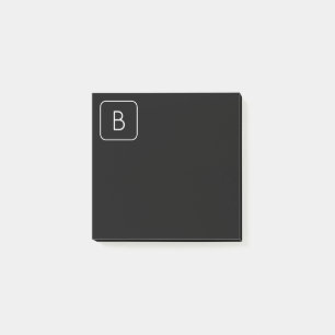 Modern Styled Initial Monogram   White & Black Post-it Notes