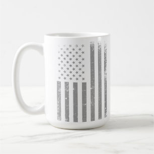 Modern Stylised Black USA Flag , Abstract Coffee Mug