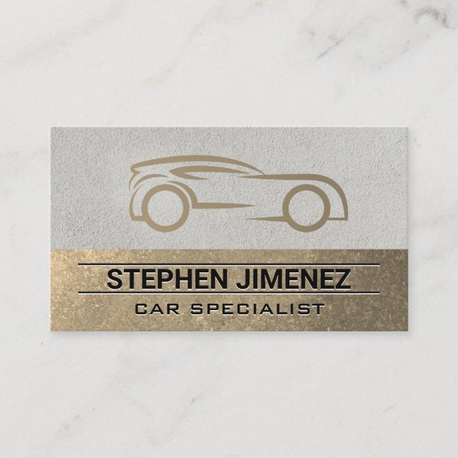 Modern Stylised Car Logo Business Card (Front)