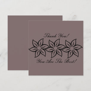 Modern Stylised Flowery Purple & Black Thank You
