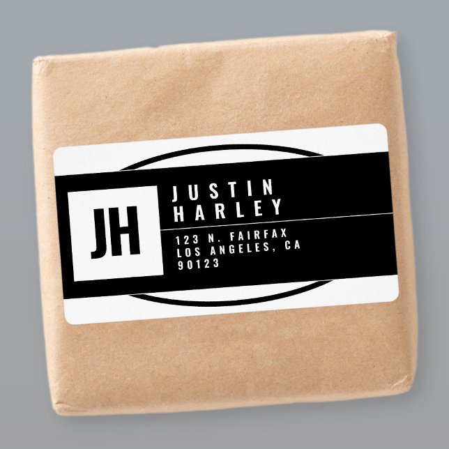 Modern Stylised Geometric Return Address Label (Creator Uploaded)