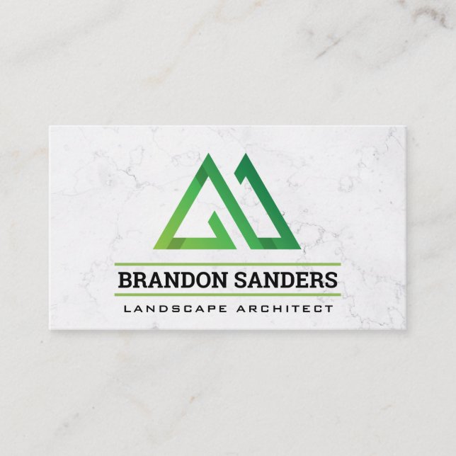 Modern Stylised Green Logo Business Card (Front)