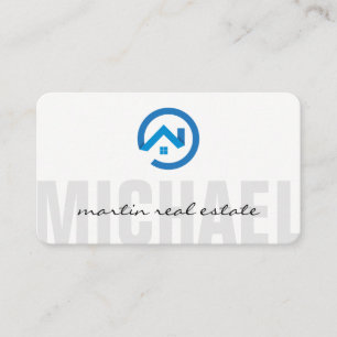 Modern Stylised Real Estate Logo   Home Renovation Business Card
