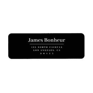 Modern Stylised Return Address Black & White Label