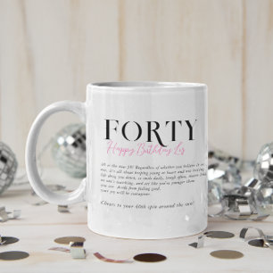 Modern Stylish 40th Birthday  Coffee Mug