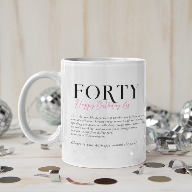 Modern Stylish 40th Birthday  Coffee Mug (Creator Uploaded)
