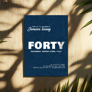 Modern Stylish   40th Birthday Photo Invitation