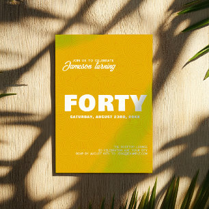 Modern Stylish   40th Birthday Photo Invitation