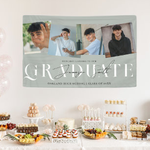 Modern Stylish 4 Photo Graduation Banner