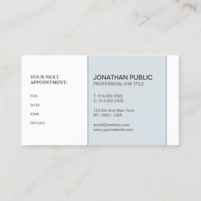 Modern Stylish Appointment Reminder Professional (Front)