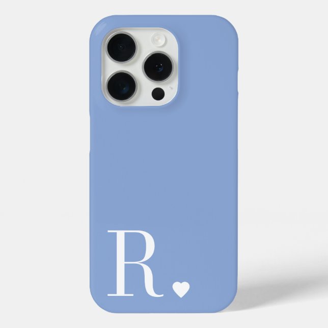 modern stylish baby blue monogram initial  Case-Mate iPhone case (Back)