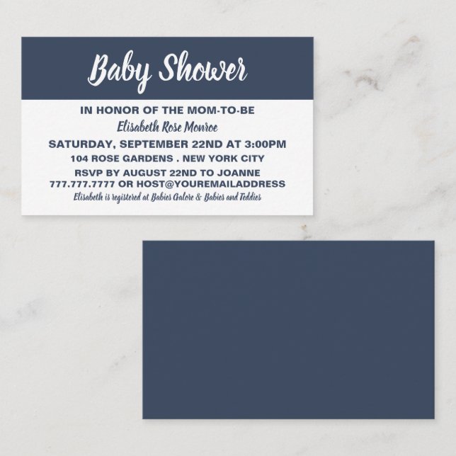 Modern & Stylish Baby Shower Ticket Invitation (Front/Back)