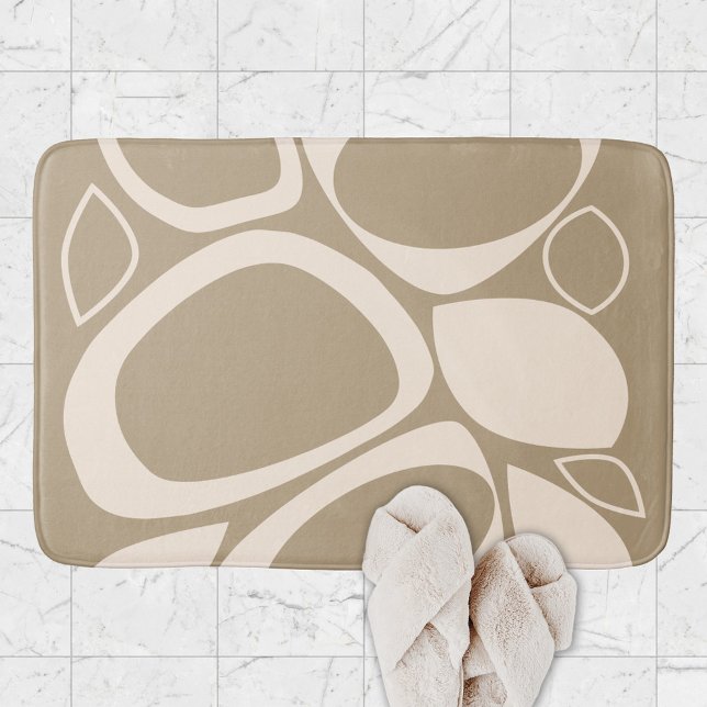 Modern Stylish Beige Cream Abstract Pattern Bath Mat (Creator Uploaded)