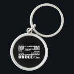 Modern Stylish Best & Greatest Uncles : Qualities Key Ring<br><div class="desc">Qualities of a Man for Uncles is a stylish, modern gift for the most Responsible, Funny, Brave, Thoughtful, Loyal, Honest, Reliable, Sincere, Supportive, Hardworking Uncle in the world ever : presented in fashionable black & white ; in a variety of contempory, masculine fonts. An original text based design listing ten...</div>