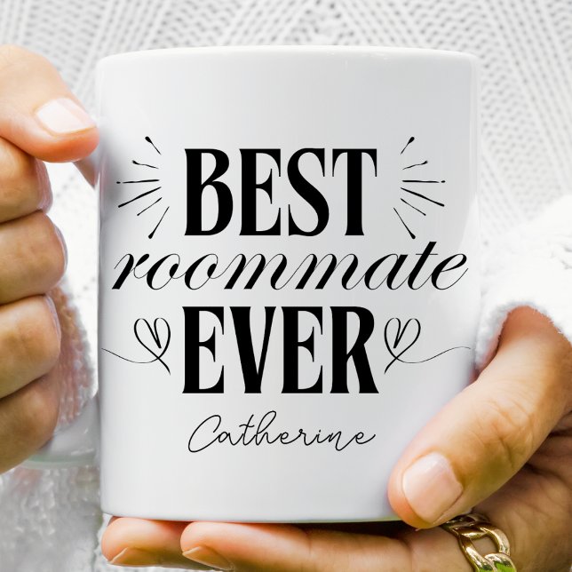 Modern Stylish Best Roommate Ever Personalised Two-Tone Coffee Mug (Creator Uploaded)