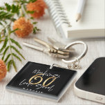 Modern stylish black and gold 60th birthday key ring<br><div class="desc">Modern black and gold 60th birthday gift. Part of a elegant stylish collection.</div>