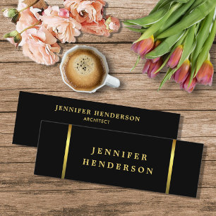 Modern stylish black and gold professional mini business card