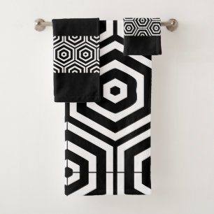 Modern stylish Black and white bathroom Bath Towel Set