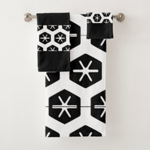 Modern stylish Black and white bathroom Bath Towel Set