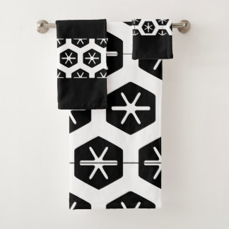Modern stylish Black and white bathroom Bath Towel Set