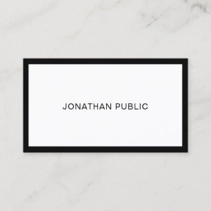 Modern Stylish Black And White Professional Chic Business Card