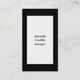 Modern Stylish Black Borders White Background Business Card