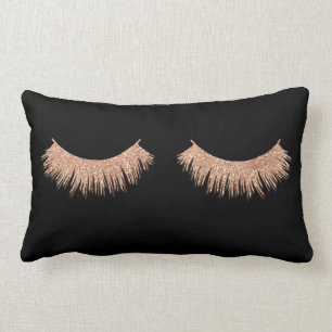 Modern Stylish Black Eyelashes Makeup Throw Pillow