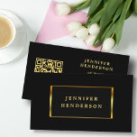 Modern stylish black gold QR code professional Business Card<br><div class="desc">Modern chic professional gold and black,  QR code,  business cards.
You can easily change the text.
If you need help please contact me.</div>