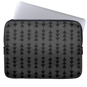 Modern & Stylish Black Hanging Triangles on Smoky Laptop Sleeve