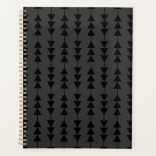 Modern & Stylish Black Hanging Triangles on Smoky Planner