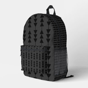 Modern & Stylish Black Hanging Triangles on Smoky Printed Backpack