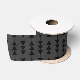 Modern & Stylish Black Hanging Triangles on Smoky Satin Ribbon