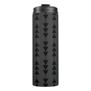 Modern & Stylish Black Hanging Triangles on Smoky Thermal Tumbler