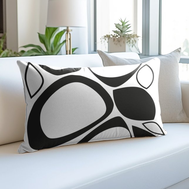 Modern Stylish Black White Abstract Pattern Decorative Cushion (Creator Uploaded)
